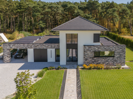Strakke lijnen en Natuursteen: een tijdloze Villa