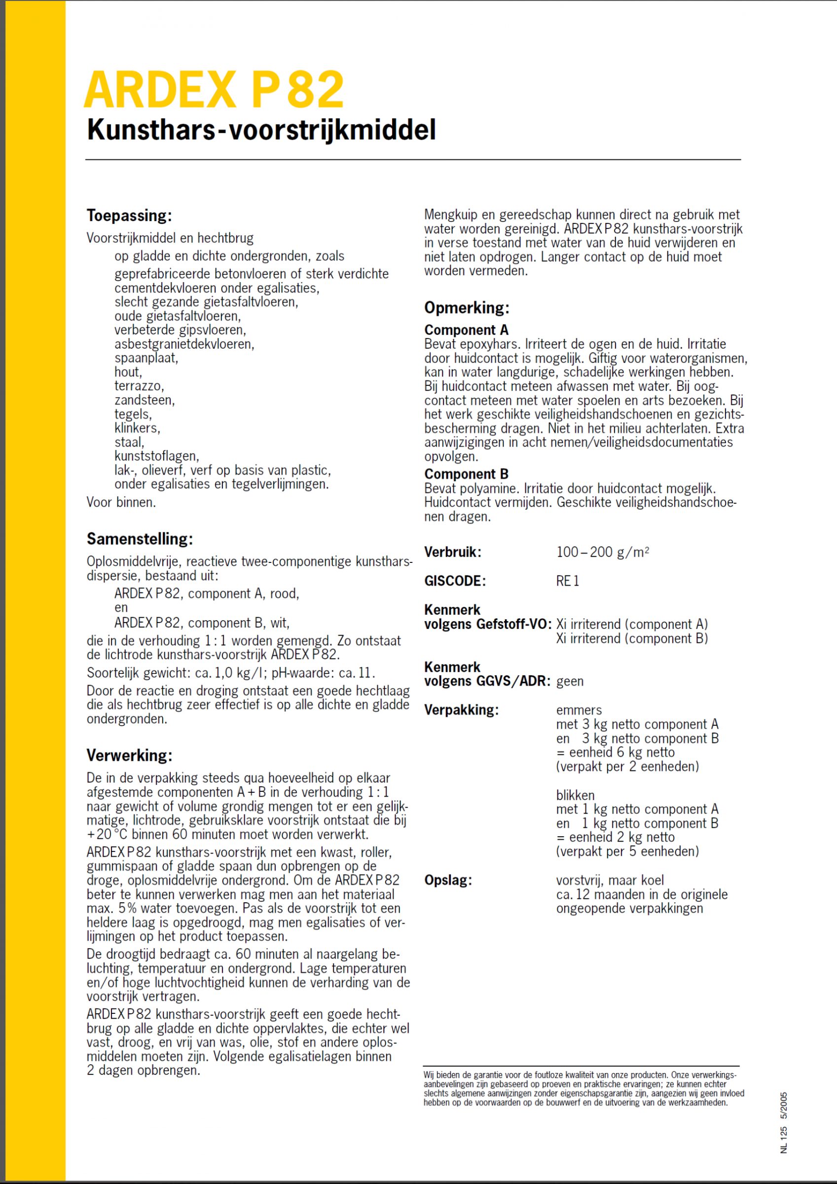 ARDEX voorstrijk P82.