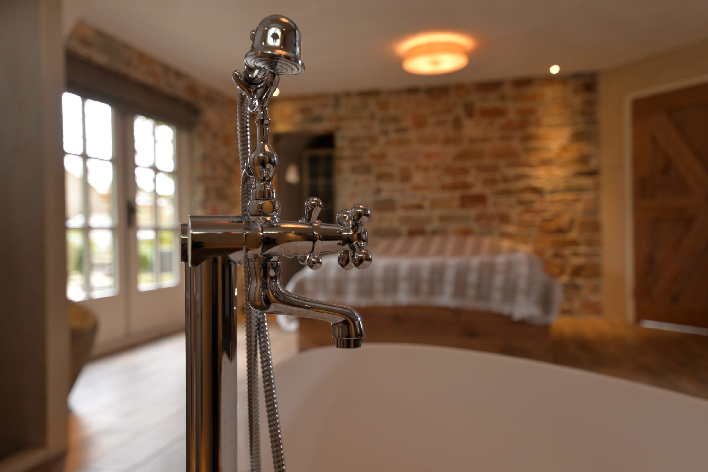 Detailfoto badkamer en Natuursteen.