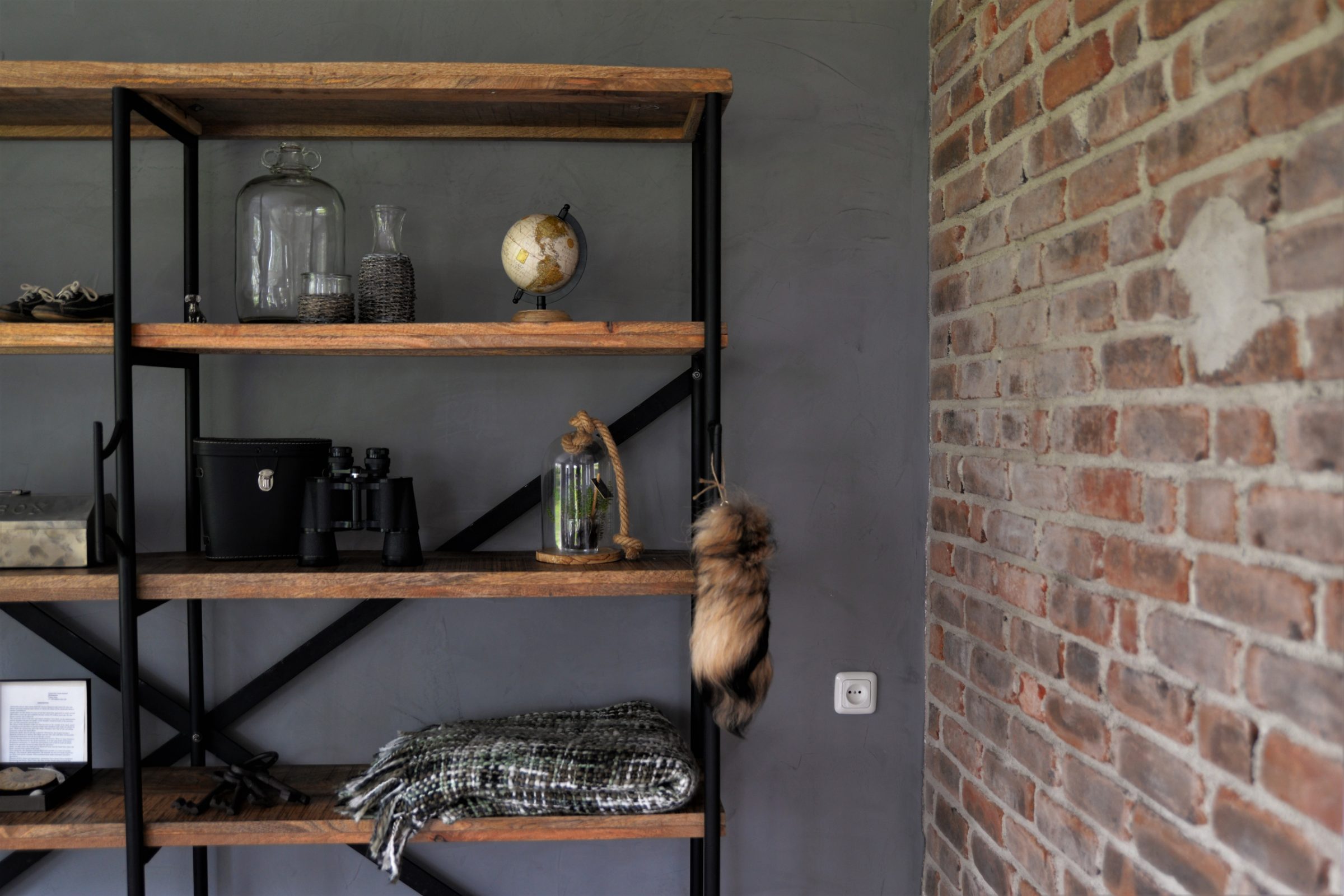 Moderne wandbekleding - Industriële Baksteenstrips interieur