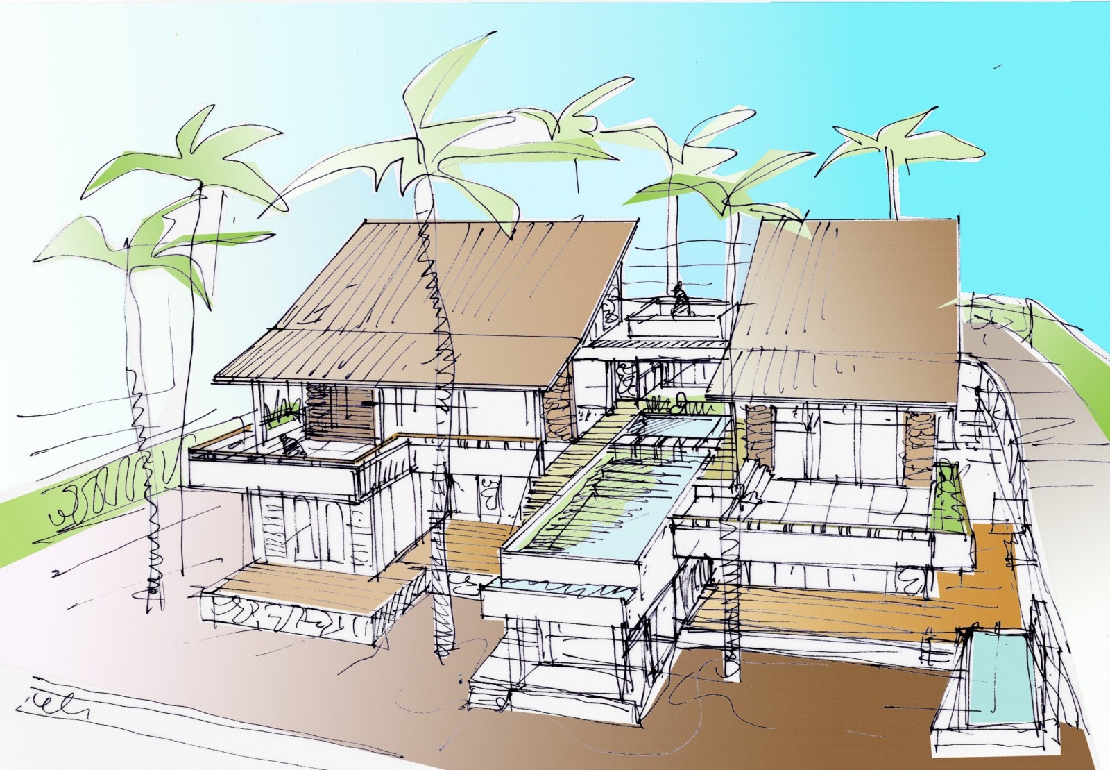 Een ontwerp van Michael Durgaram, een huis op Jan Sofat, Curacao.
Toepassing. Natuursteenstrips Rustiek Kwartsiet.