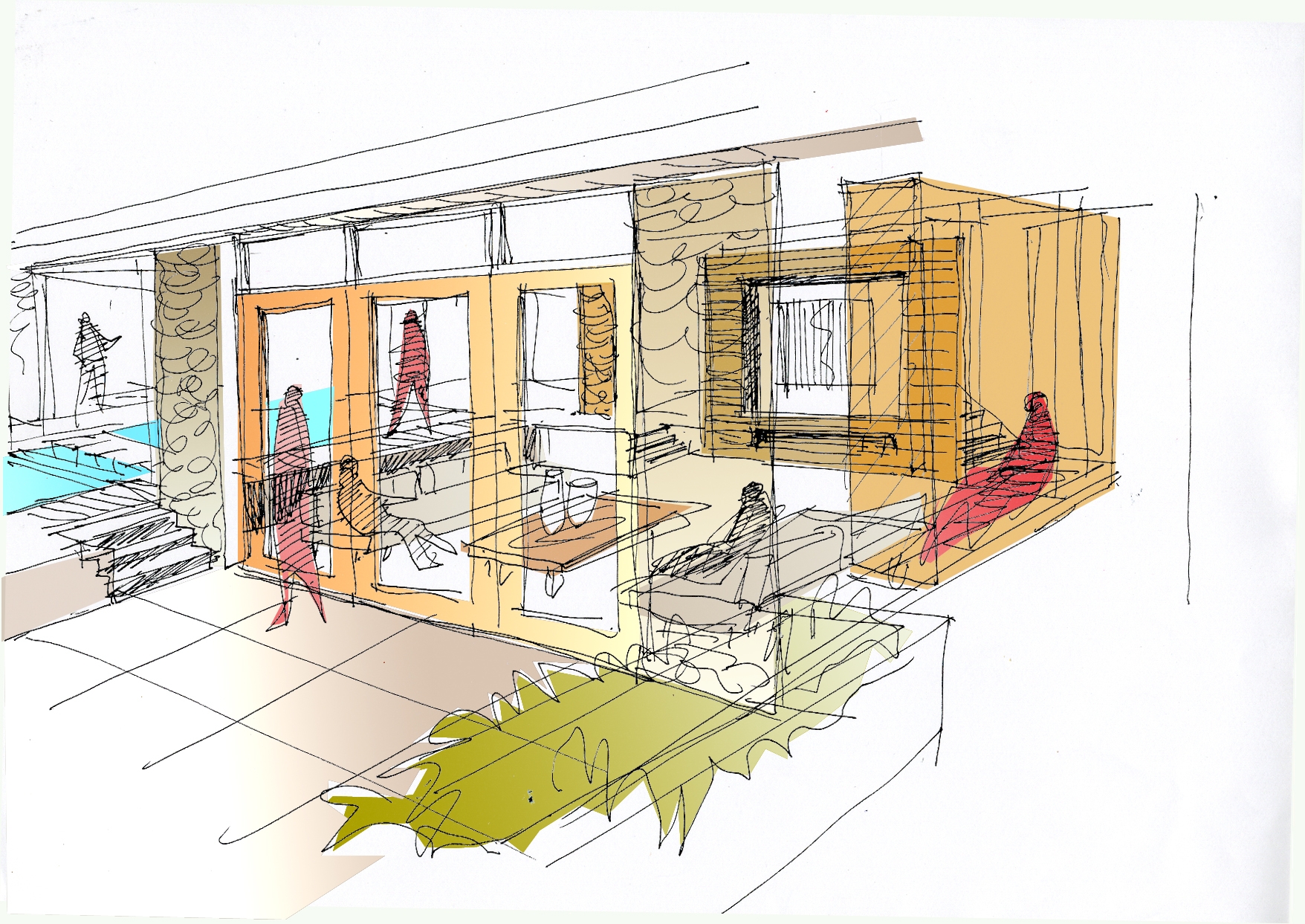 Een ontwerp van Michael Durgaram, een huis op Jan Sofat, Curacao.
Toepassing. Natuursteenstrips Rustiek Kwartsiet.