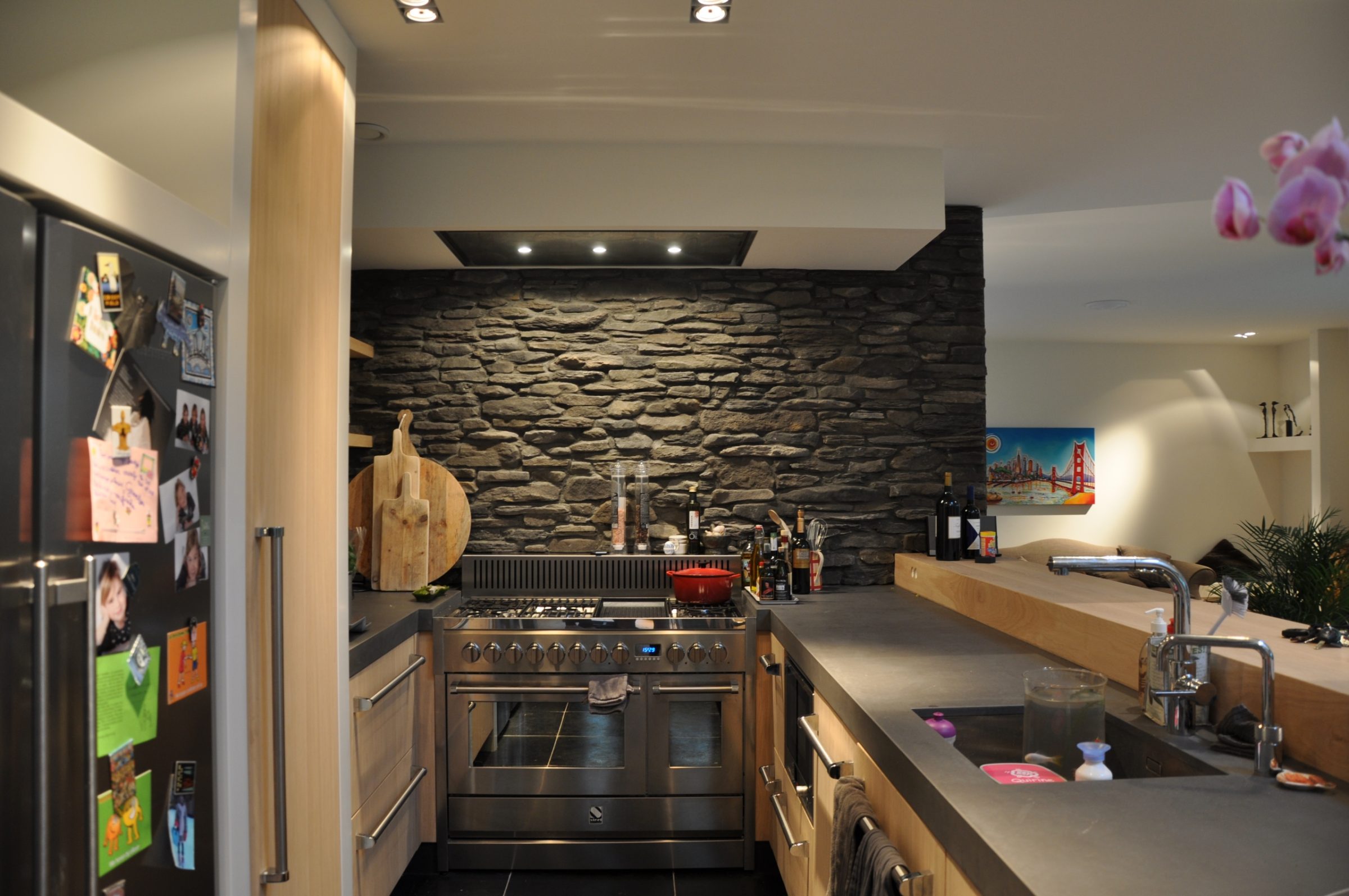 Steenstrips Blumone - Keukenwand.