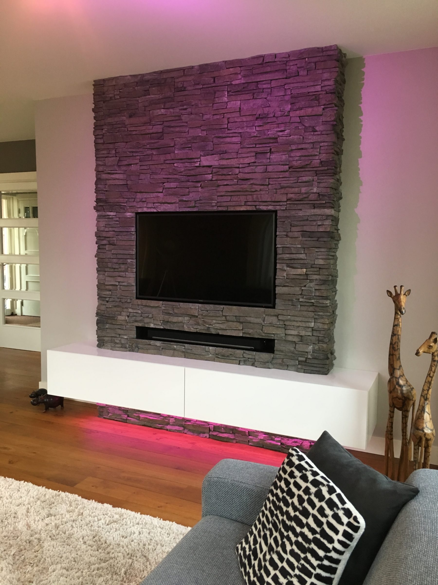 Ledverlichting, steenstrips muur type Scaglia.