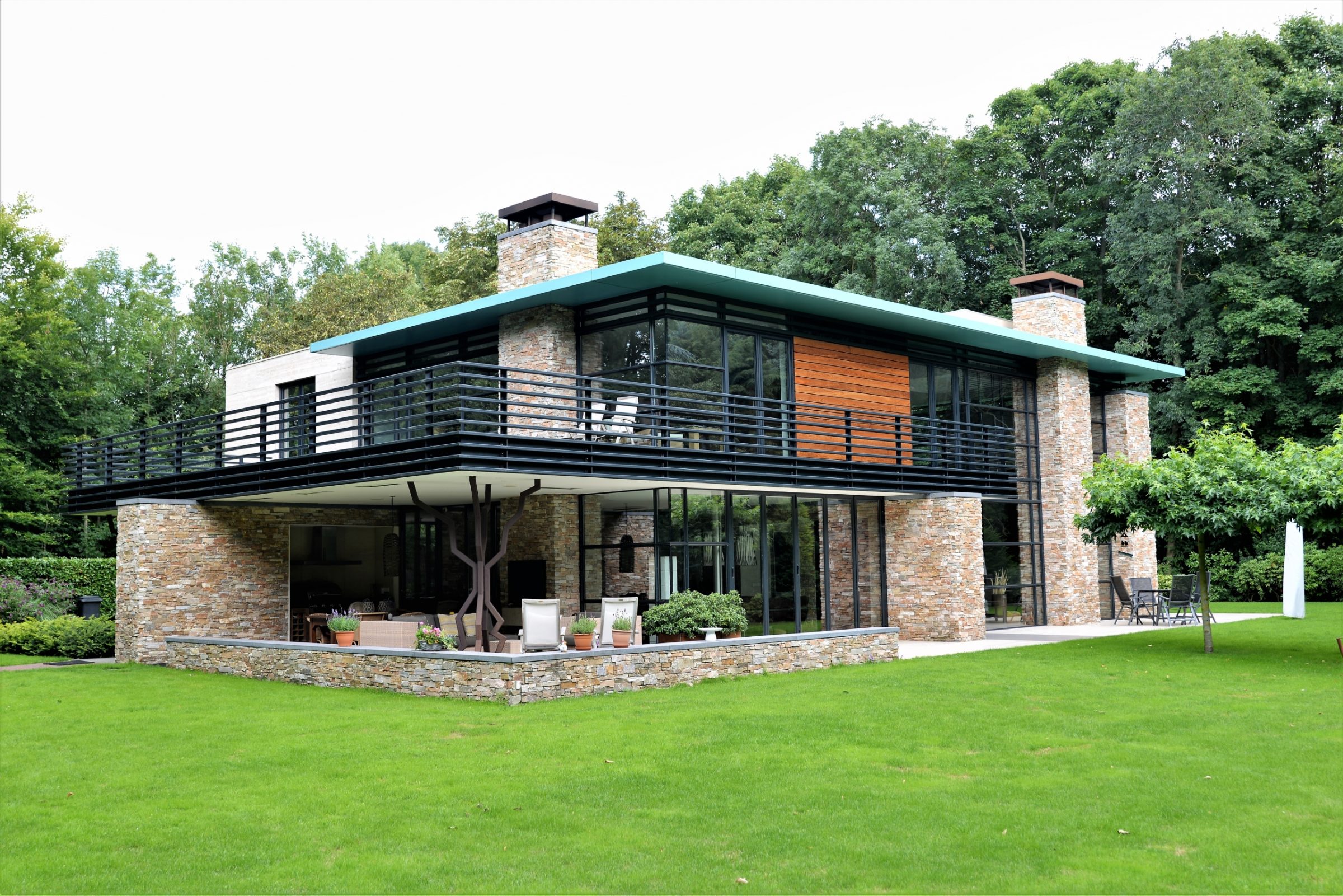 Stenen wanden natuursteen huis.