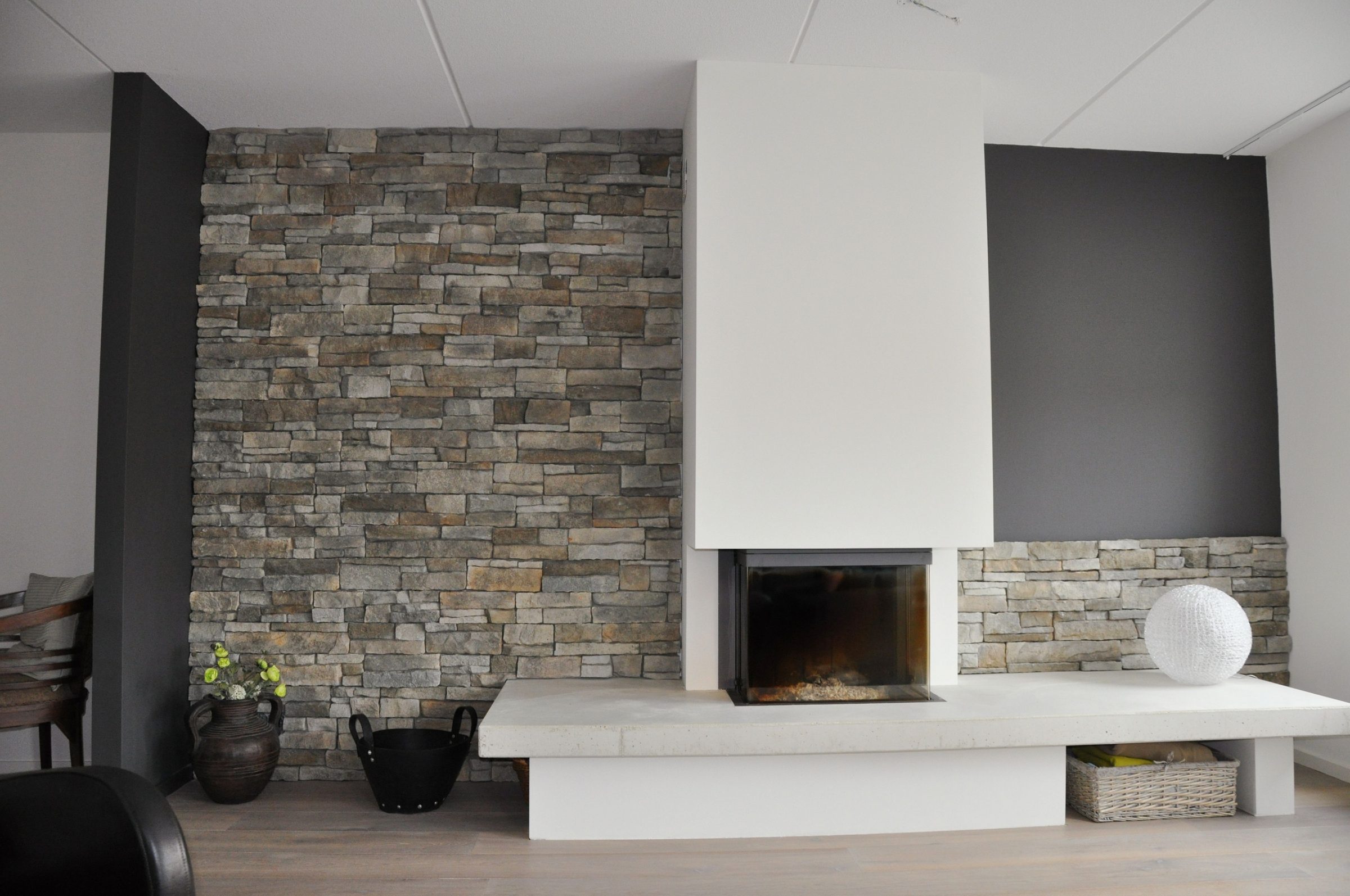 Natuurstenen wandbekleding Muur open Haard.