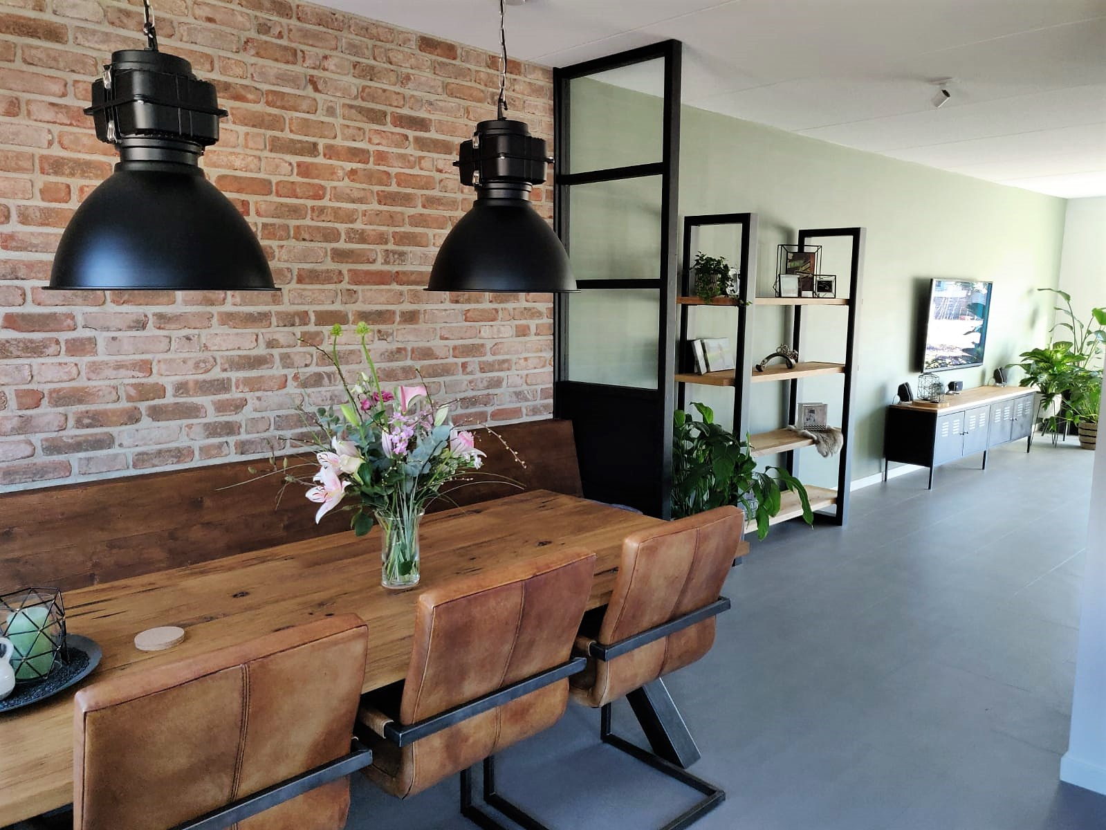 Industriële Baksteenstrips interieur