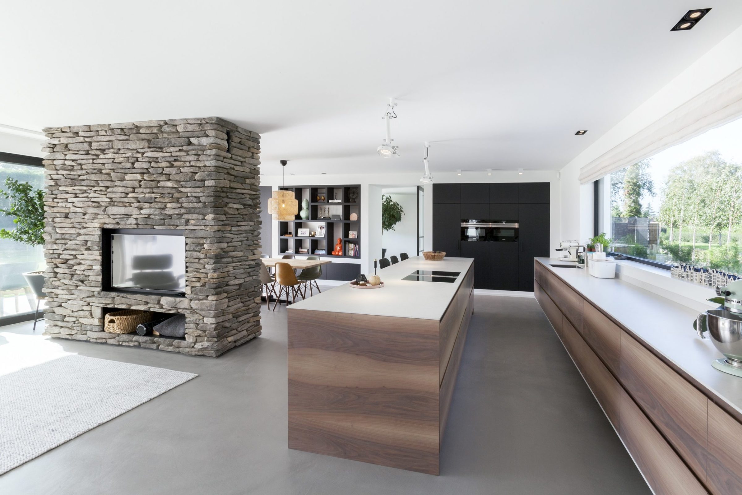 Steenstrips Blumone Geopietra haard woonkamer - keuken