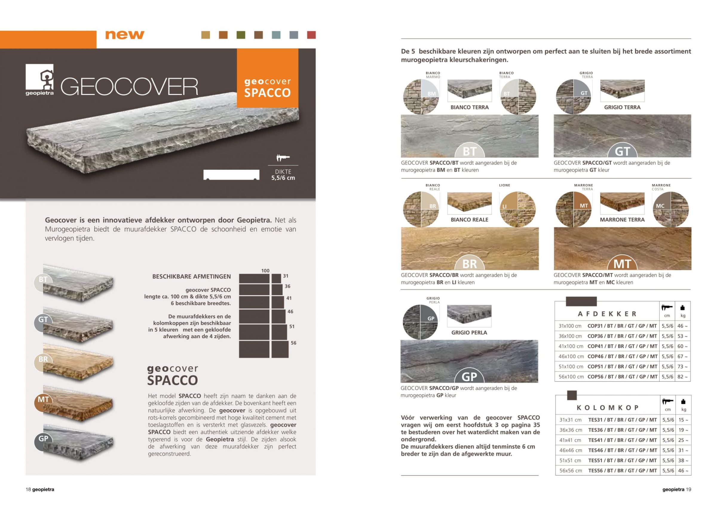 Geocover, 5 kleuren leverbaar