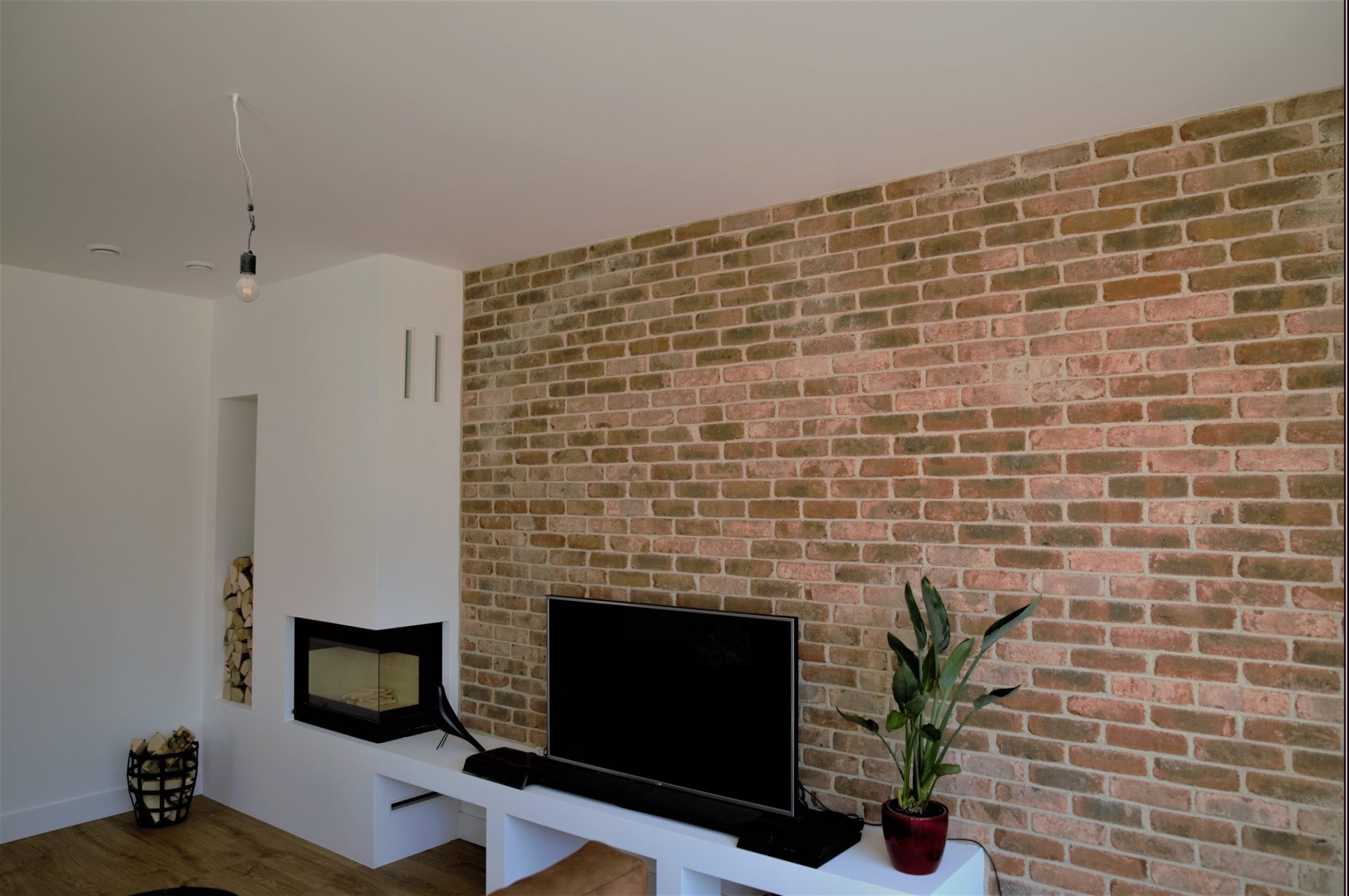 Industriële muur in de woonkamer
