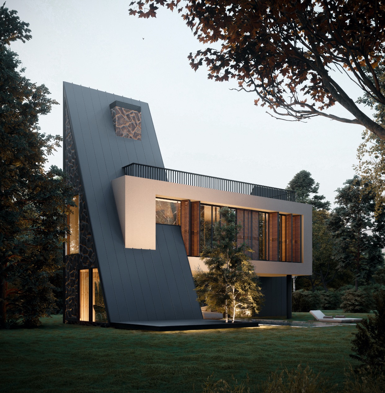 Architect - Aran Architecture, Reza Javadzadeh | Visualisatie - Mostafa Hajizade | https://amazingarchitecture.com/visualization/ararat-villa-in-maku-iran-designed-by-reza-javadzadeh