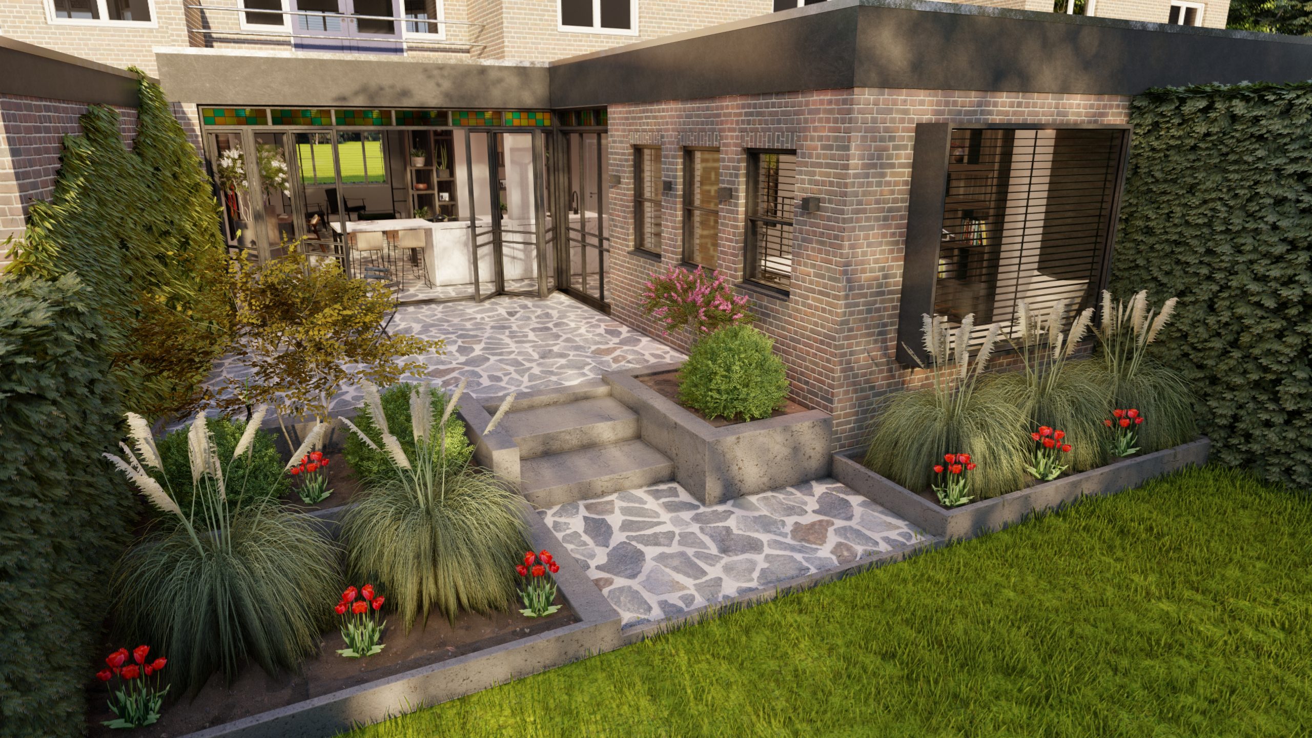 Flagstoneterras in 3D | Paul Ramakers