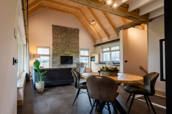 Haard met Geopietra Steenstrips | Bed & Breakfast 'De Hoenderkamp'
