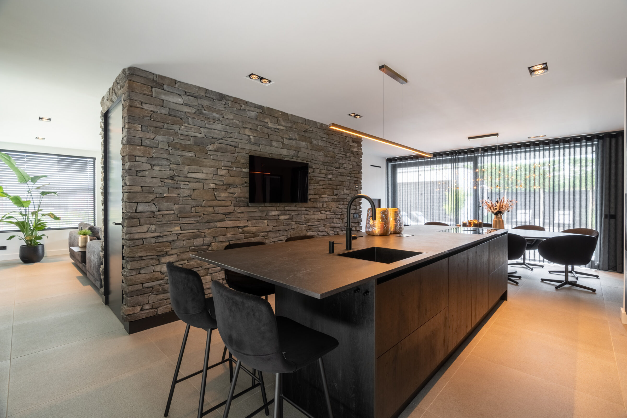 Interieur met Steenstrips Toce