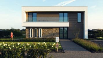 Moderne villa met Cascata Steenstrips - ontwerp Verheijen Smeets Architecten